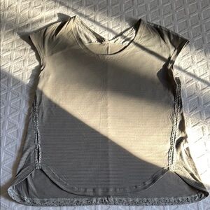 Lululemon Athletica Gray Asymmetrical Cap Sleeve Tee